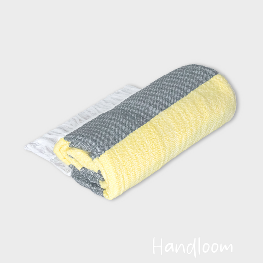 Woven Towel Yellow/Gray XL - Handloom