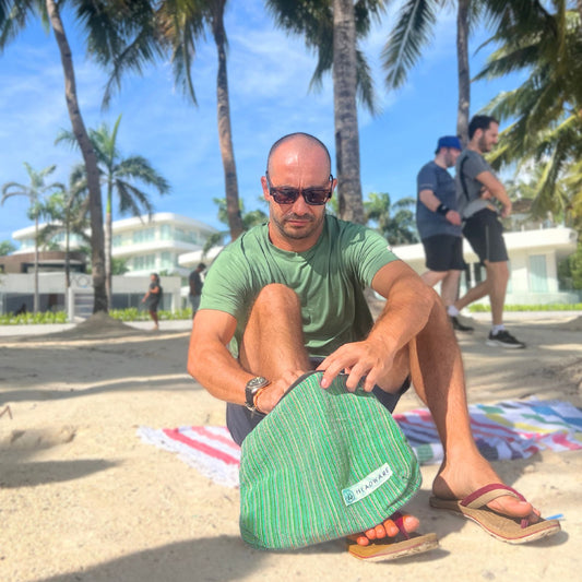 Woven Clutch Green - Handloom