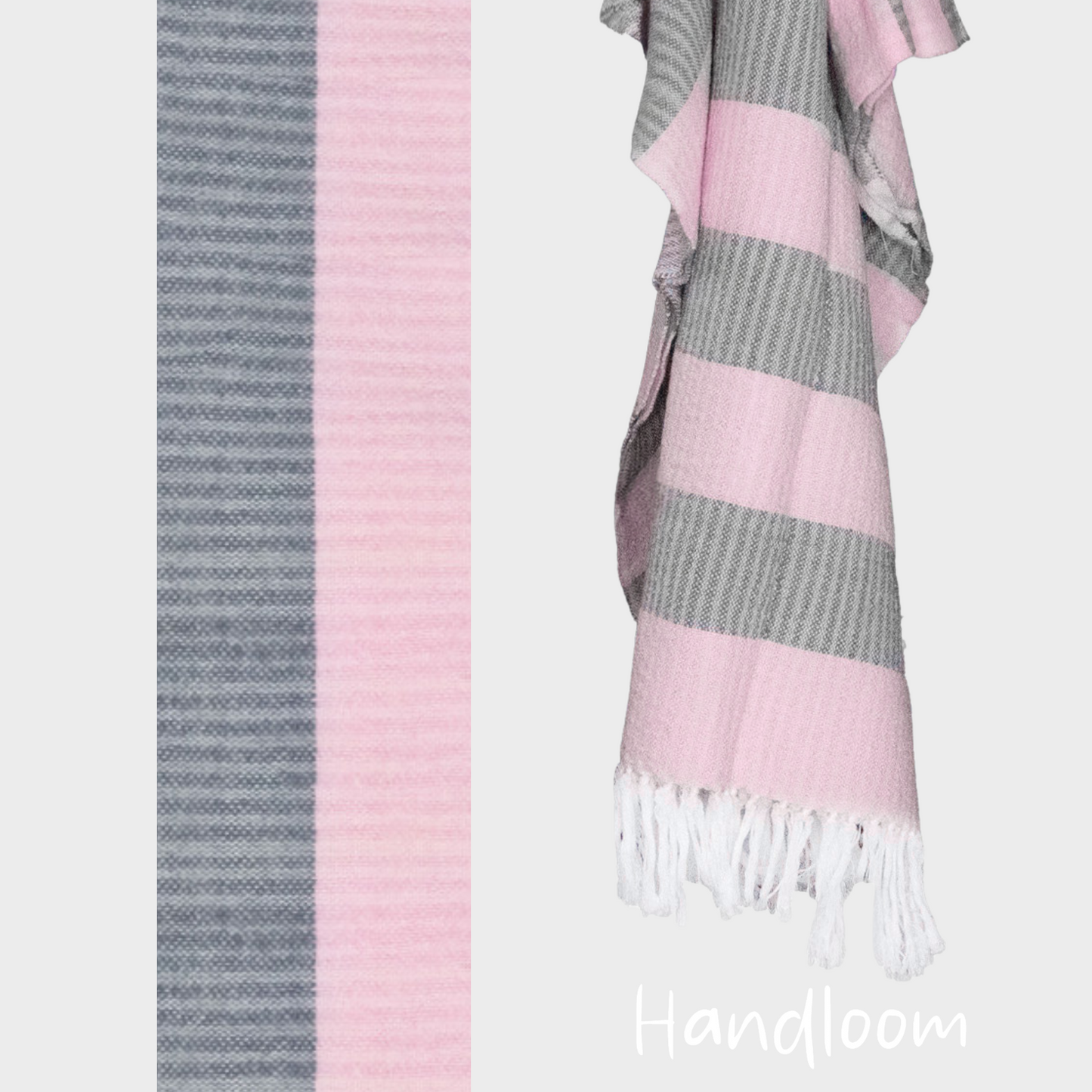 Woven Towel Pink/Gray XL - Handloom