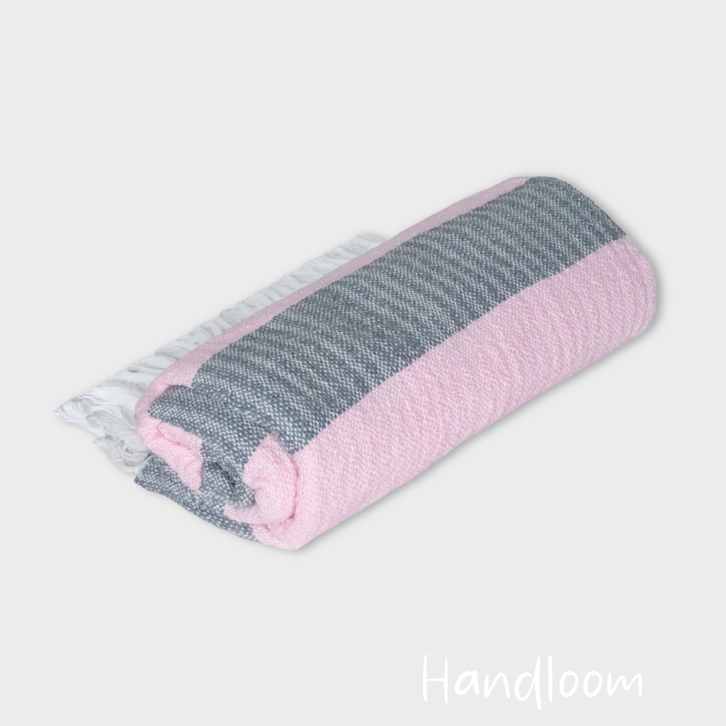 Woven Towel Pink/Gray XL - Handloom