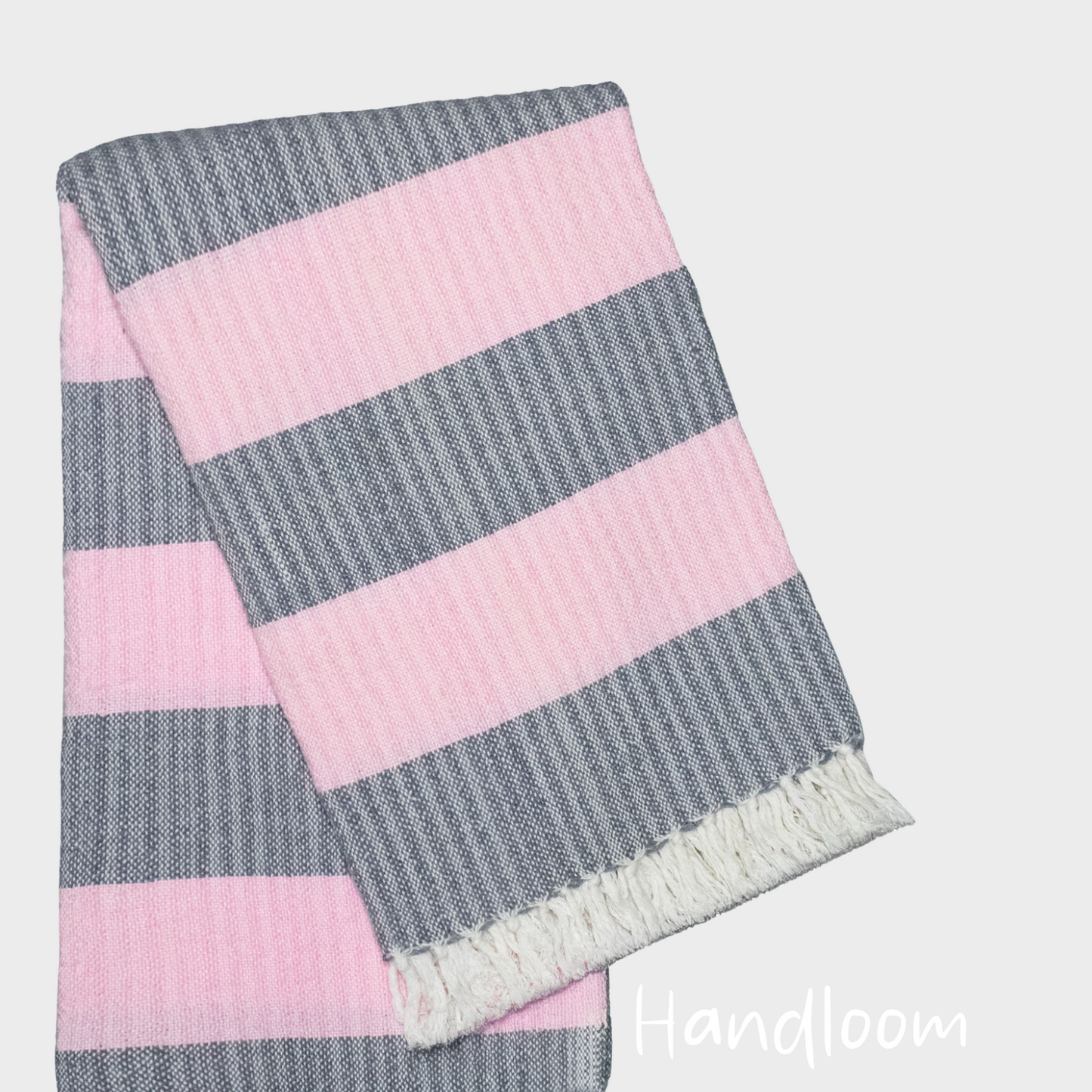 Woven Towel Pink/Gray XL - Handloom