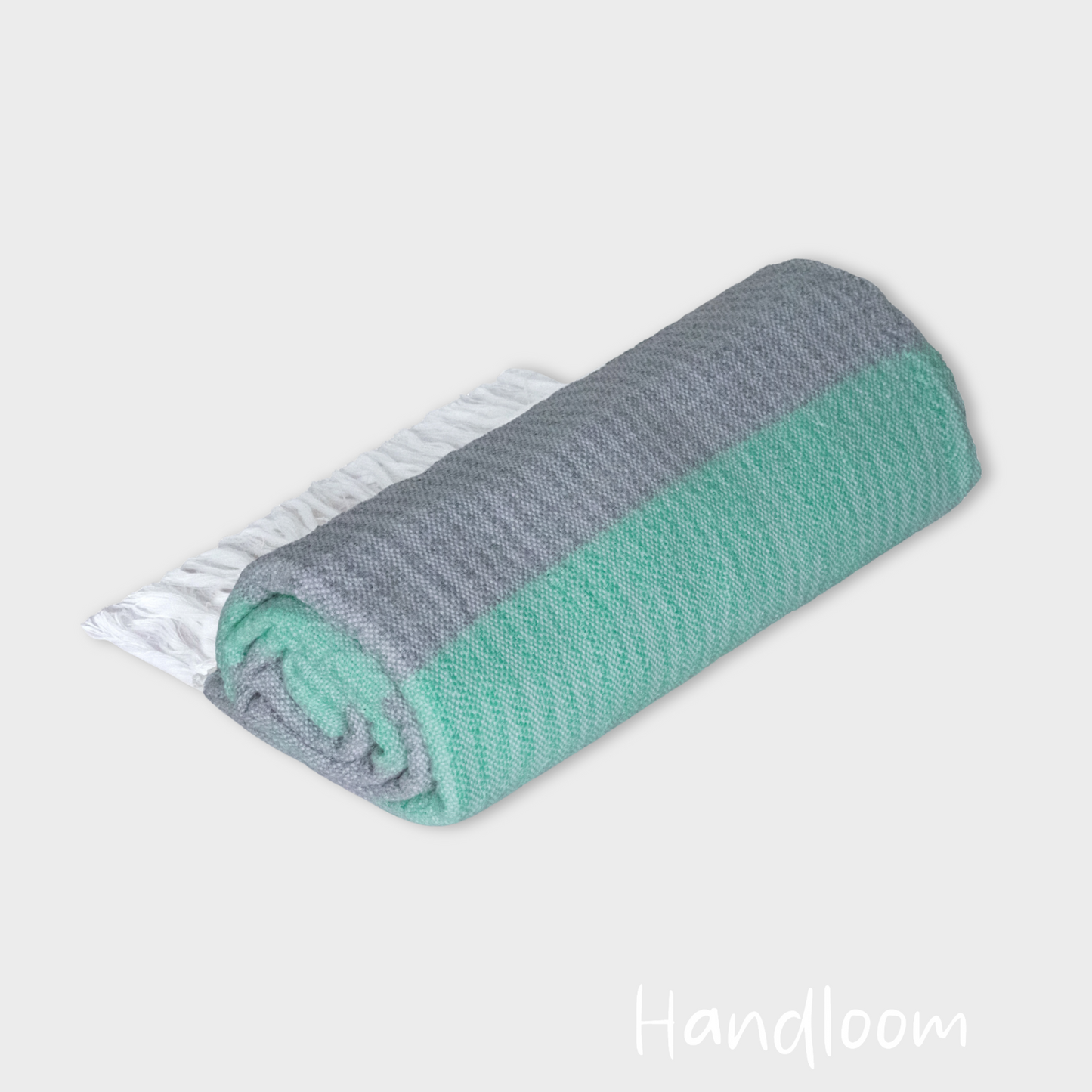 Woven Towel Aqua/Gray XL - Handloom